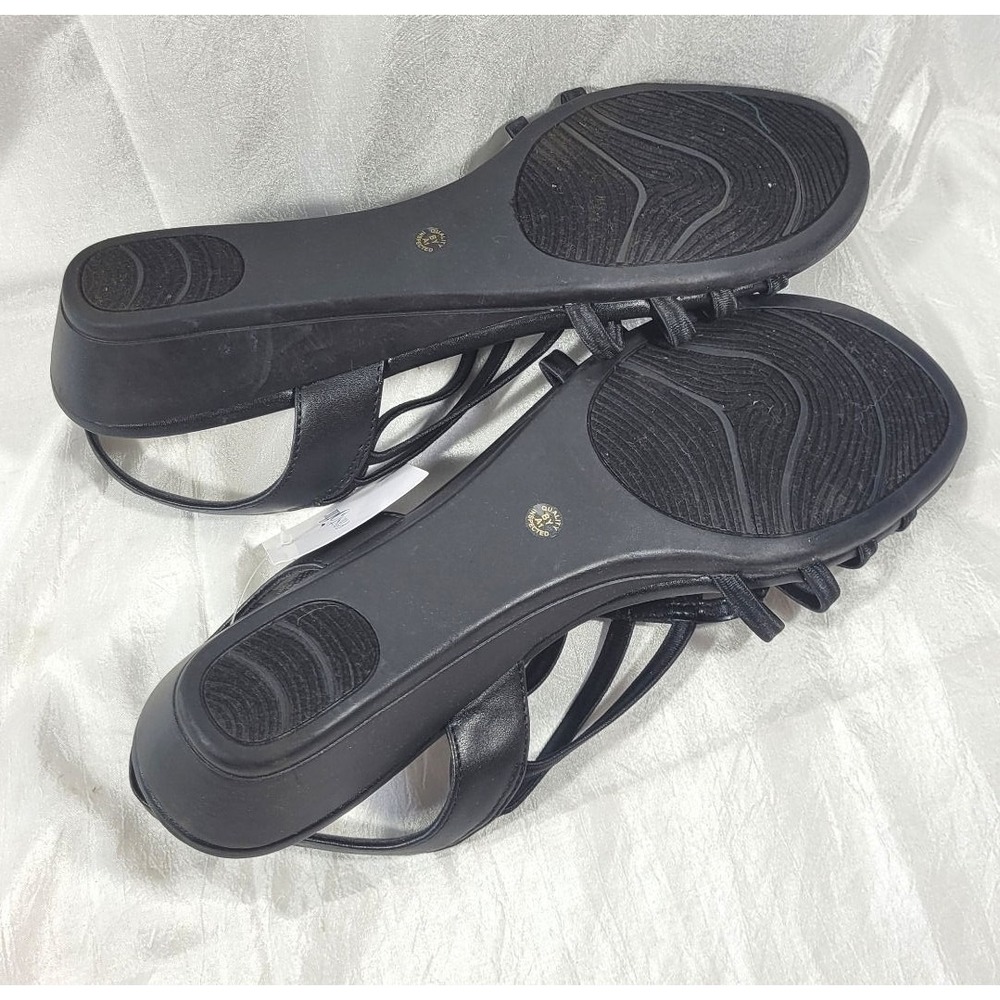 East 5th Women's Reno Strappy Stretchy Slingback Wedge Sandals - Black - Sz 10M - Picture 4 of 5